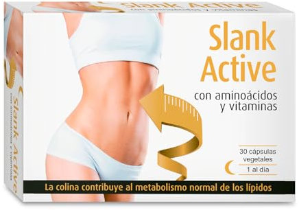 Espadiet Slank Active – Ayuda a la Pérdida de Peso – Apoya la Activación del Metabolismo – Con L-Carnitina, L-Arginina, L-Glutamina, L-Metionina, Colina, Zinc, Vitamina B6 y B12 – 30 Cápsulas 1000mg