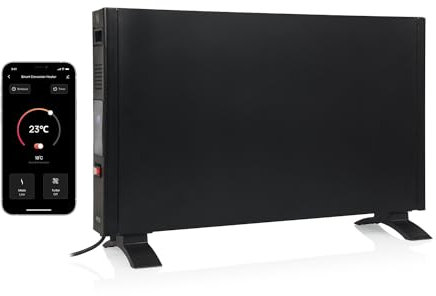 Princess black convection heater - Smart - App available - LED display & remote control - 3 heat settings, timer & schedule function - 2 000 W