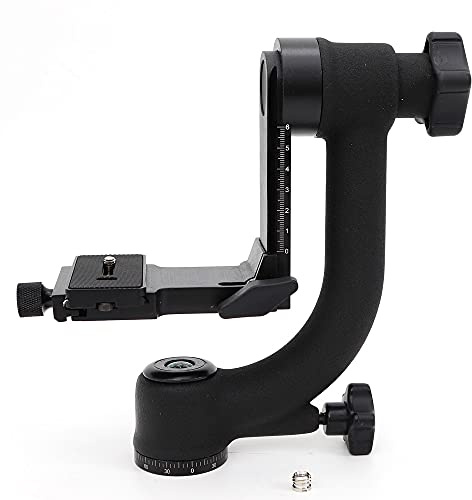 360° Panorama Gimbal stativhuvud, professionellt gimbal stativhuvud, professionellt högpresterande aluminiumlegering professionellt kraftigt metallaluminium, gimbalhuvud, för teleobjektiv DSLR-kamera