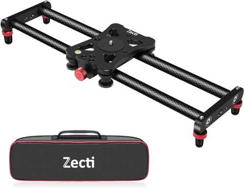 Zecti Kamera-Slider, 16 Zoll/40 cm, verstellbar, Karbonfaser, Kamera-Dolly-Schiene, Slider, Video-Stabilisator, Schiene für Kamera, DSLR, Video, Film, Fotografie, Camcorder, Stabilisator und Telefon