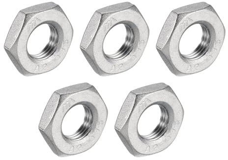 QUARKZMAN 5 pcs Fonte Tuyau Raccord Hex Contre-écrou, 304 Inox Acier Hex Verrouillage Écrou 1/8 Femelle Filetage (DN6) pour Plomberie Fixe, Eau Balai et Châssis Nettoyeur