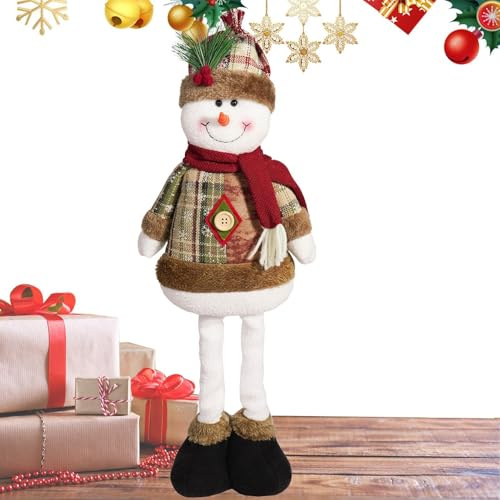 Generisch -Weihnachtsdekoration, Weihnachtsmann-Dekoration, Dekoration, stehend, mit ausziehbaren Beinen - -Stehfigur für Haustür, Sofa, Kamin, Schlafzimmer, Wohnzimmer, Tisch