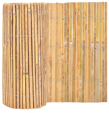 AKADIL Bamboo Slat Fence Screen Roll - Bamboo Garden Screening for Privacy and Outdoor Fencing - Natural Bamboo Slat Fencing - Split Bamboo Slatted Screening - Garden Bamboo Fence Screen (1.8m x 4m)