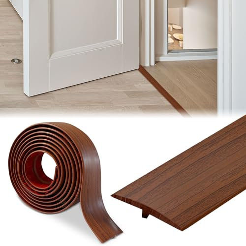 Perfil de transición autoadhesivo, perfil en T, barra de transición 5cm x 300 cm, PVC en forma de T, barra de transición para umbrales de puertas y suelos de conexión de baldosas laminadas