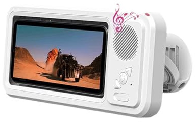 Cvoepobey Supporto per Telefono da Doccia con Altoparlante Bluetooth, Touch Screen Impermeabile IPX4 per Doccia e Bagno. Colore: