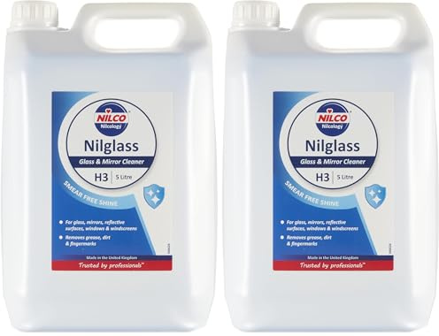 Nilco Nilglass Professional, H3 Glass & Mirror Cleaner, 5 L (Pack of 2)