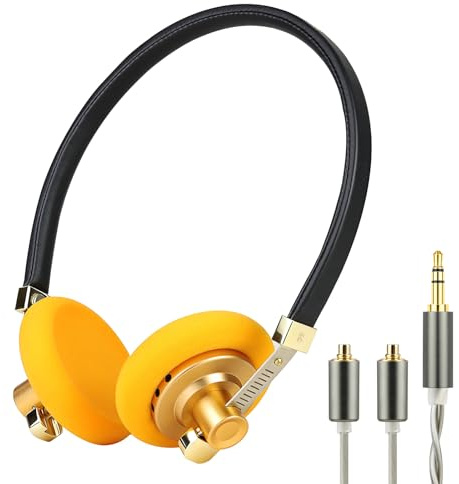 okcsc Retro Open-Back MMCX Wired Headphones Featuring 40mm drivers, stainless steel headband, and aluminum alloy housing Adjustable fit for everyday use, music listening, and fashion styling 4.1 FT