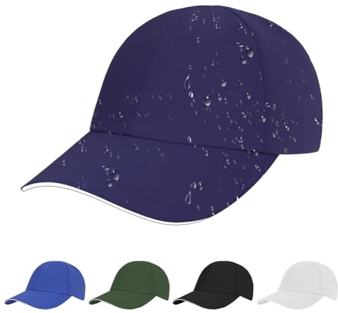 AUYAO Cappello Baseball Unisex Impermeabile, Visiera Riflettenti, Berretto Estivo Casual Sportivo, UPF50+, Berretto da Uomo Regolabile a 6 Pannelli per Ciclismo, Pesca, Corsa(57cm-60cm)