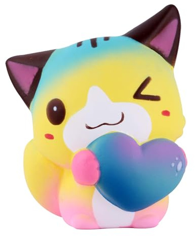 Anboor Squishies Cat Love Heart Kawaii Soft Squishy Slow Rising Scented Animal Squishies Stress Relief Toys Prime Collection Present Easter Basket Stuffers1PCS
