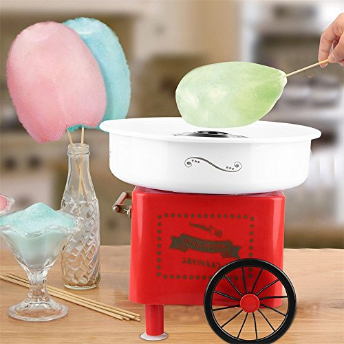 Machine à barbe à papa, mini, 500W, style rétro，Rouge