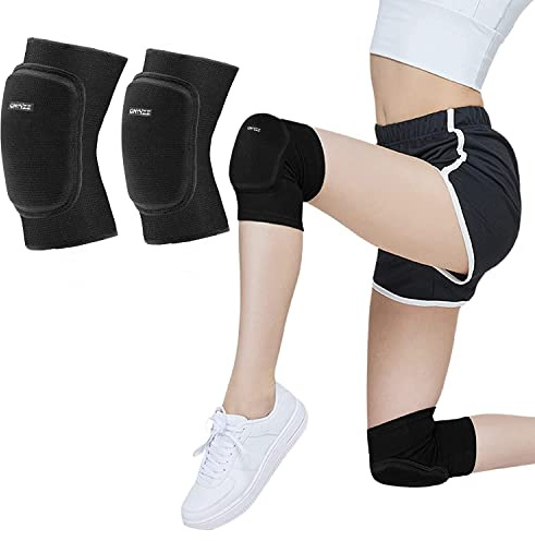ONTYZZ Kinder Knie Ärmel 1 Paar Kinder Knieschützer Dehnbar Kind Kniebandage Unterstützung Kinder Kniestütze für den Sport Tanzen Schwarz/M