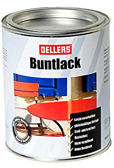 OELLERS Buntlack, 1 Liter, RAL 7016 Anthrazit, Alkydharzlack, Metallschutzlack, glänzende Metallfarbe, Decklack, Anthrazit, Rostschutzfarbe