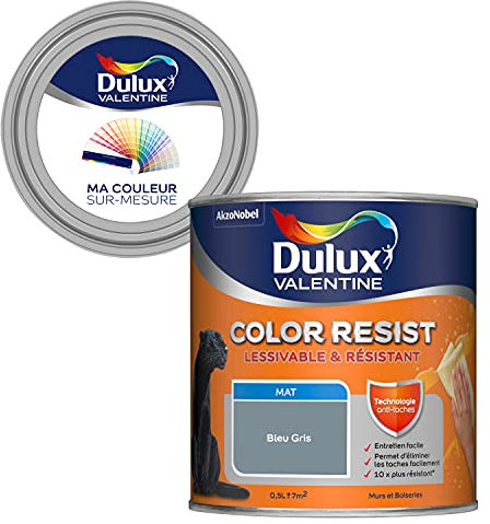 Ma Couleur Sur-Mesure par Dulux Valentine – Peinture Intérieure Murs, Plafonds, Boiseries - Palette Bien être, Pièce à Vivre Mat, Bleu Gris , 0,5 L