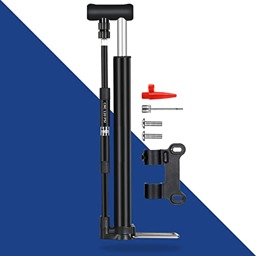 Fahrradpumpe,120 PSI Tragbare Luftpumpe Fahrrad Standpumpe, Handpumpe kleine leichte kompakt für Presta und Schrader und Dunlop Ventil, für Standluftpumpe, Standpumpe für Mountainbikes, Rennrad, BMX