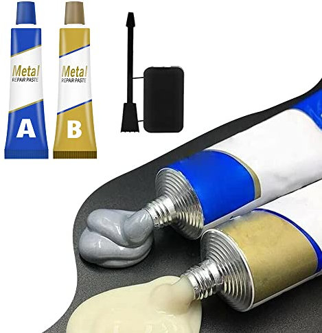Metal Cast Iron Repair Paste Set, Magic Welding Glue 2 Bottles, Industrial Heat Resistant Cold Weld Metal Repair Paste, Bonding