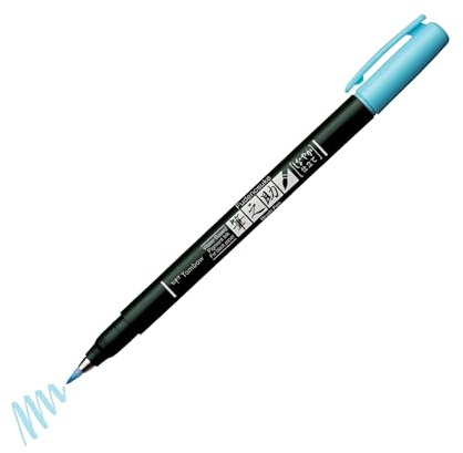 Tombow Brush Pen Fudenosuke pastel for black paper, light blue