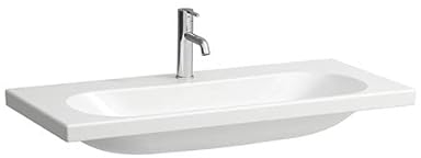 LAUFEN Lua Waschtisch, 1 Hahnloch, ohne Überlauf, 1000x460mm, H8100894001561, Farbe: Weiß mit LCC