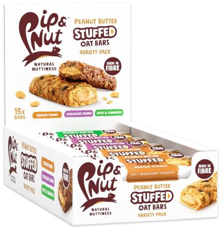 Pip & Nut Peanut Butter Stuffed Oat Bars, Variety Pack, 15 x 48g
