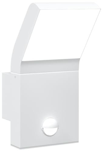 vidaXL Utomhusvägglampa LED med sensor vit gjuten aluminium, utomhusvägglampa, utomhusvägglampa, ljus för utomhusvägg, ytterväggslampa