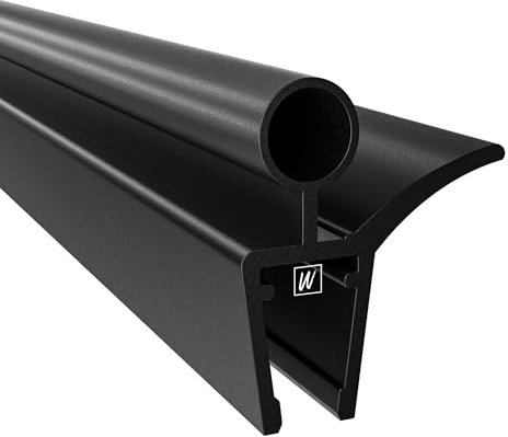 WAKA Premium Duschtür & Duschlippe, Duschdichtung Optisch Schwarz, Duschdichtungen für Duschtüren 6-8mm Glas, 100cm Duschkabine & Duschtürdichtung, kompatibel mit einer Schwallschutzleiste Dusche
