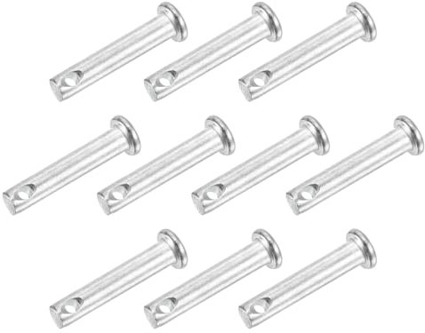 sourcing map 10Pcs 3/16x1 Single Hole Clevis Pins, Carbon Steel Flat Head Single Hole Clevis Pins for Mechanics Repair, Furniture Installation, Industrial Equipment, DIY (Blue White)