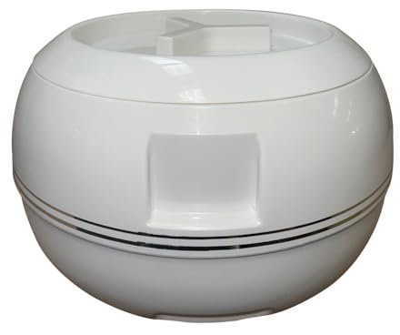 JMS we create smile (10000ml) Large White Casserole Dish with Airtight Lockable Lid – Round Stainless Steel Insulated Thermal Food Warmer for Restaurants, Christmas Parties, Events (10Litre)