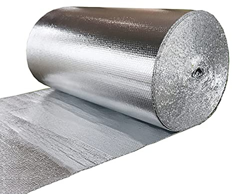 EODLAPEK Insulation Foil,Bubble Insulation Foil, Heat Reflective Reflector Bubble Foil Roll Vapour Barrier Membrane for Walls Attics Air Ducts Windows Radiators(1x20m (39 in X 65 Ft))