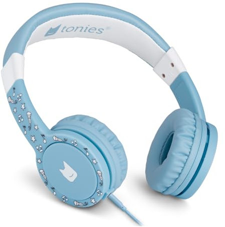 tonies Chuchote Bleu Ciel, Casque Audio (Pliable) Enfant pour Musique et Histoires, écouteurs limités à 85 décibels compatibles avec la Toniebox, boîte à Histoires Vendue séparément, 3 Ans et +