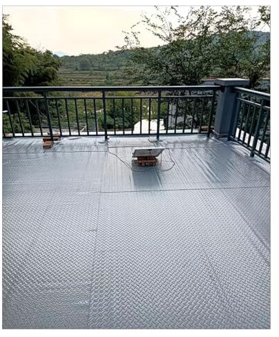 Alfombra exterior de goma resistente e impermeable para terraza, balcón (0,6 m, 9,1 m) 3 mm de grosor, ideal para suelos de garaje, revestimiento de goma duradera, rodillos en