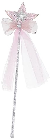 HEMOTON Feenstab aus Garnnetz 1 Stück Rosa für Mädchen und Kinder