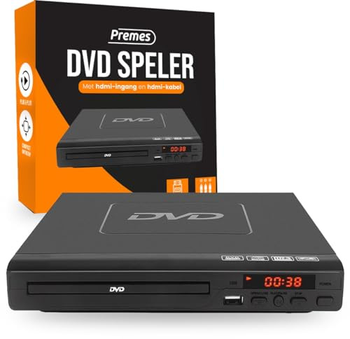 Lettore DVD nero con HDMI, cavo AV e telecomando – lettore multimediale Full HD 1080p, lettore multi-formato per DVD, CD, MP3 e MPEG4 – dispositivo USB plug & play – lettore DVD e CD portatile