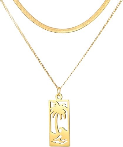 Tjejer tillbehör Palm Tree For Women, 925 Sterling Silver Beach Wave Palm Tree Pendant Coconut Palm Tree, Palm Tree s For Women, Tropical, Palm Tree