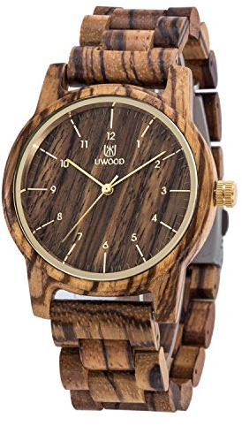 MUJUZE Montre Homme en Bois- Élégante et Légère Idée Cadeau Originale | Montre pour Homme avec Bracelet Réglable Mouvement Japonais analogique à Quartz