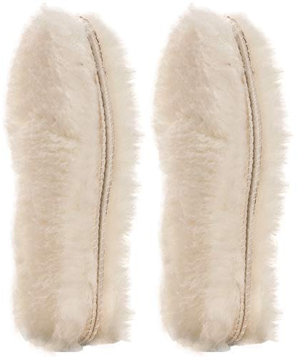 [2 par] Riktiga rena fårskinn lyxiga innersulor fårskinn lammullsblandade mysiga varma fluffiga skosulor | hållbara och fluffiga | perfekta för platta skor, BEIgE, 42 EU