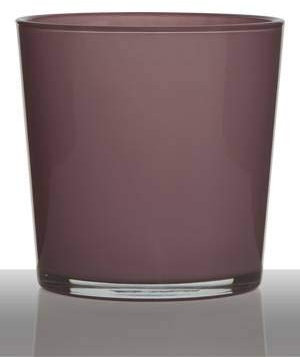 INNA-Glas Orchideentopf Alena, Zylinder - Rund, Altrosa, 19cm, Ø 19cm - Pflanzkübel - Glas Blumentopf