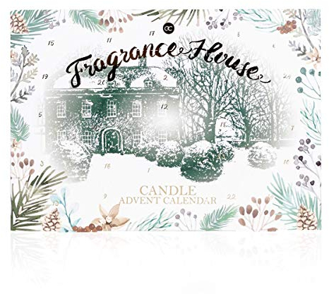 Adventskalender Duftkerzen WINTER SPA gefüllt mit 23 Duftteelichtern und 1 Teelichtglas, 27 x 6 x 19cm
