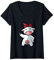 Damen Kuh-Halstuch-Design für Tierliebhaber T-Shirt mit V-Ausschnitt