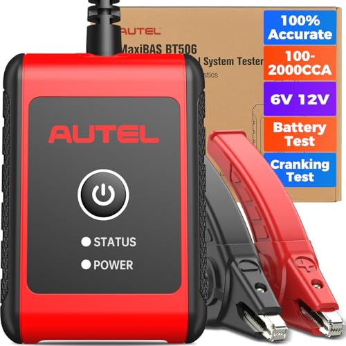 Autel MaxiBAS BT506 Car Battery Tester, 6V 12V 100-2000 CCA Automotive Battery Analyzer, Adaptive Conductance, Cranking & Charging System Test Tool, Digital Battery Load Test for All Vehicles
