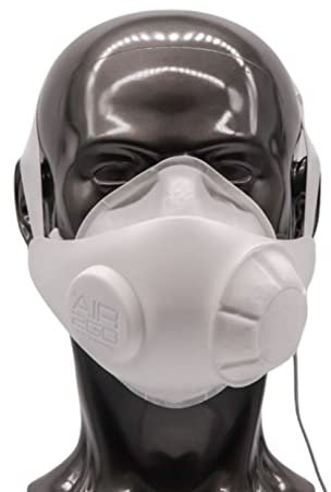 AIR2GO AIR DUO - White Matt Aktive Halbmaske, Atemmaske mit aktiver Luftunterstützung für leichtes Atmen