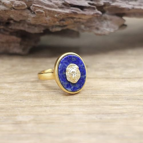 Naturlig sten bin ring ovala ädelstenar labradorit rosenkvarts lapis justerbar ring kvinnor sommarsmycken