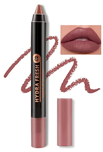 Boobeen Mat Lèvre Crayon Rouge à Lèvres Crayon à Lèvres Velouté et Crémeux Crayon à Lèvres Mat à Couvrance Totale Haut Pigment Rouge à Lèvres Waterproof et Longue Durée pour Femmes