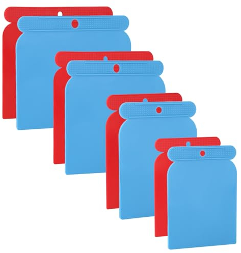Juego de 8 espátulas de pintor, relleno de plástico y rascador, espátula japonesa multiusos para alisar superficies, rellenos, superficies de skimming, 4 tamaños 50, 80, 100, 120 mm