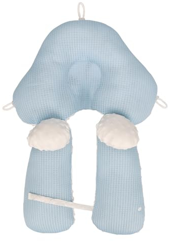 Aunaeyw Kopfformendes Kissen für Kleinkinder, Baby, Reisekissen, weich, Flachkopf, Prävention, Schlafen, Baby-Kopfkissen, Bettwäsche, Reisekissen für Kinderwagen (Blau, 65 x 40 x 10 cm)