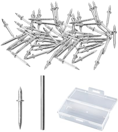 100 piezas de zócalos de doble cabeza, 1 funda de montaje, 1 caja de almacenamiento, zócalos, zócalos de doble cabeza, clavos de doble cabeza, tornillos de doble cabeza para zócalos