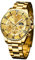 OLEVS Goldene Uhren Herren Edelstahl Luxus Quarz Analog Männer Uhr Chronograph Modern Wasserdicht Herrenuhren mit Leuchtziffern Goldfarben Zifferblatt Herren Uhren mit Datum Geschenke für Männer
