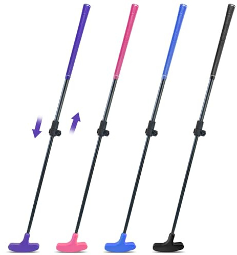KOFULL Golfputter, golfputter för barn, justerbar till perfekt höjd, minigolfputter, lätt att använda, tvåvägs putter för höger- eller vänsterhänta, golfputter för män vuxna junior, barn golfklubbor 4