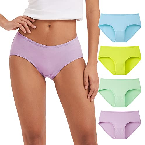 INNERSY Culotte Coton Femme Taille Moyenne Slip, XXL, Multicolore Vibrant