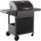sweeek - Barbecue au gaz Edmond noir. 4 brûleurs + 1 feu latéral. avec thermomètre. L 122x P62 x H143 cm