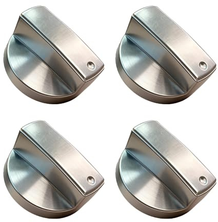 MEOAlBkey Cooker Knobs Replacement, Cooker Switch Universal 6mm Gas Hob Control Knob for Stove Oven Cooktop Buttons Durable Zinc Alloy Easy Install (4Pcs)