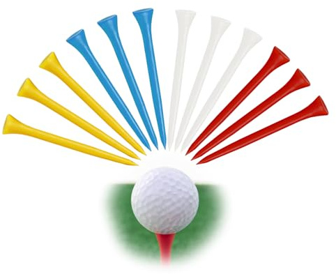 Jetstream 12 Pezzi Tee da Golf Colorati in Plastica 83mm, Tee da Golf in Plastica Interni 83mm, compatibili con Campi Pratica Golf, Gare Ufficiali e Allenamento all'Aperto